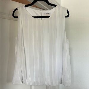 Calvin Klein White Ribbed Tank Top